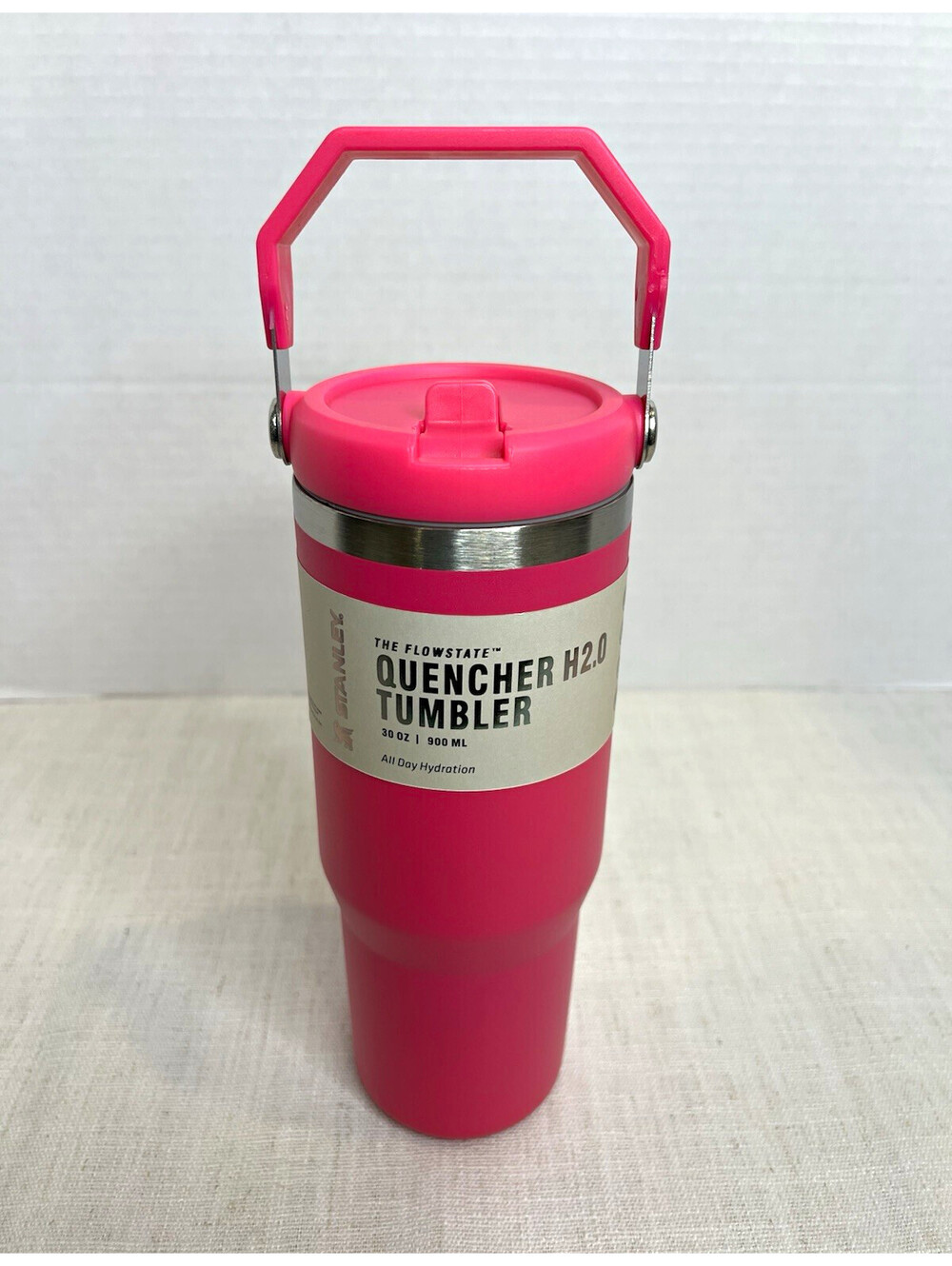 Stanley FlowState Quencher H2.0 30 oz Pink Stainless Tumbler w/ Handle Straw